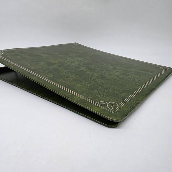 Green Faux Leather Expandable Photo Album Vintage 13.25"x13" Scrapbooking - Picture 9 of 12
